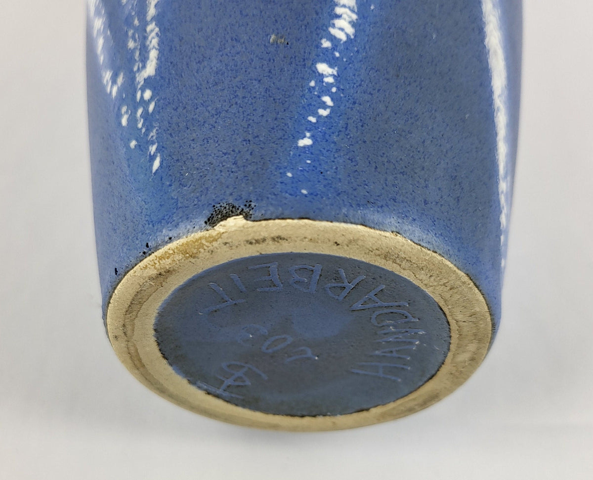 Vintage SCHLOSSBERG KERAMIK Blue and White Vase with AZUR Decor West German Pottery 1950s