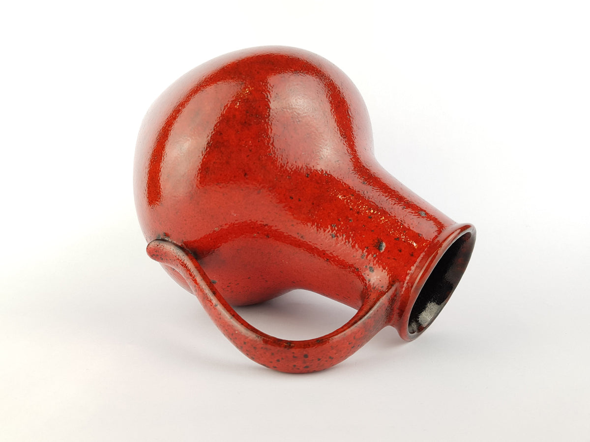 Vintage DÜMLER & BREIDEN Keramik Glossy Red 313-25 Fat Lava Vase 1970s