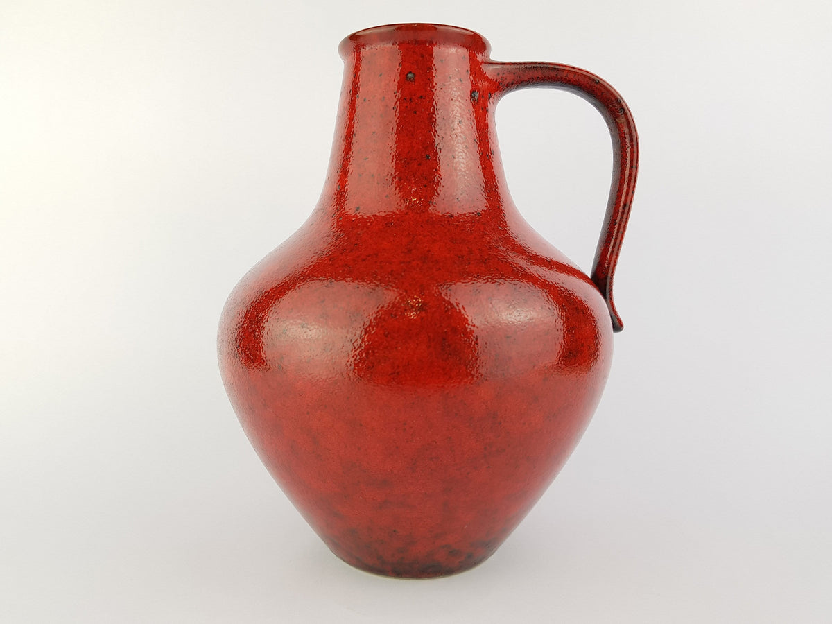 Vintage DÜMLER & BREIDEN Keramik Glossy Red 313-25 Fat Lava Vase 1970s