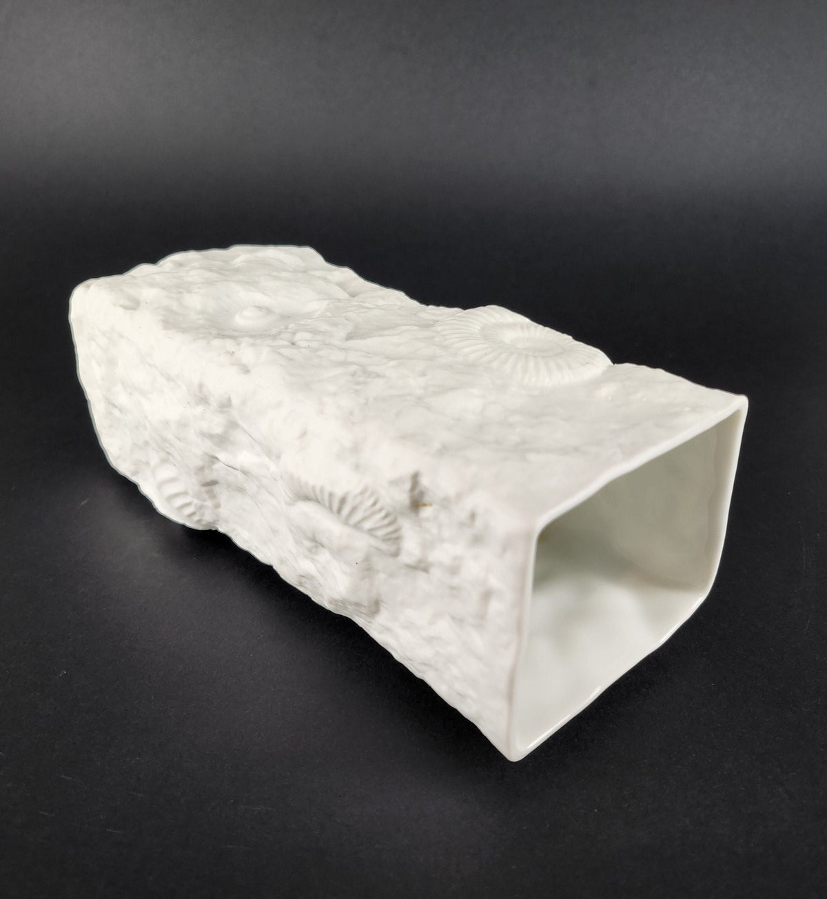 Vintage AK KAISER 3D Relief Biscuit Porcelain Vase from the Jura series 131 West German Pottery 1970s