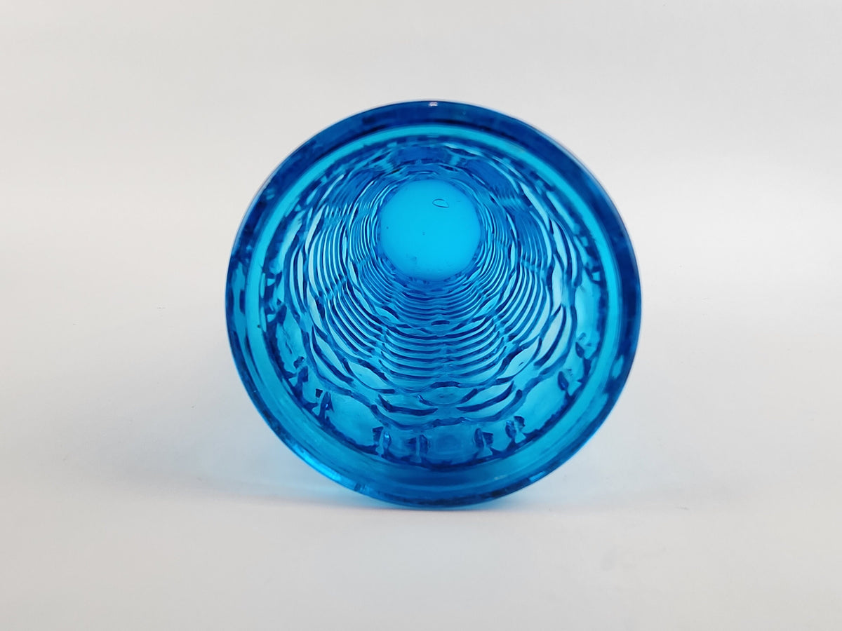 Vintage ITALIAN GLASS Blue Vase Italian Art Glass 1970s