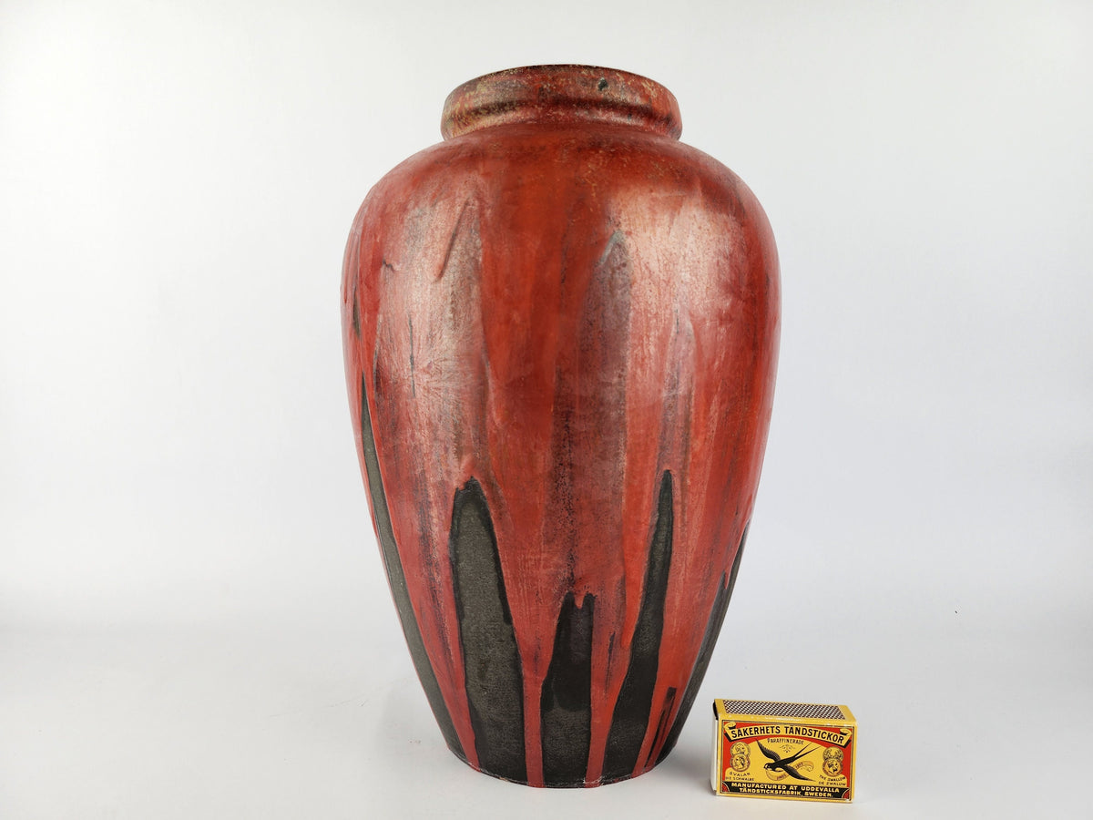 Vintage CERAMANO Vase with STROMBOLI Decor form no. 106/1 by Hanns Welling West German Pottery 1960s