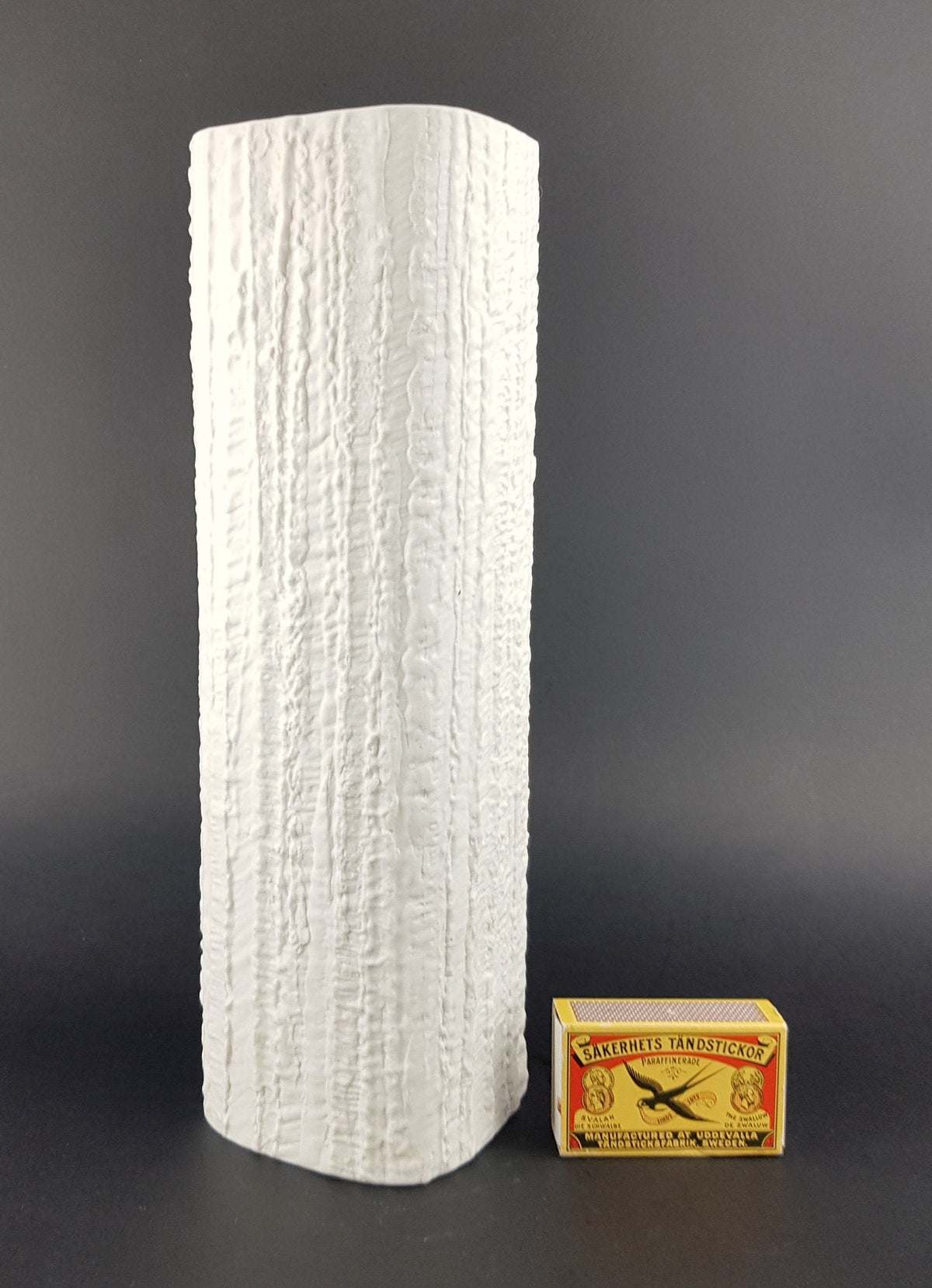 Vintage THOMAS PORZELLAN Rectangular Biscuit Porcelain Vase West Germany 1970s