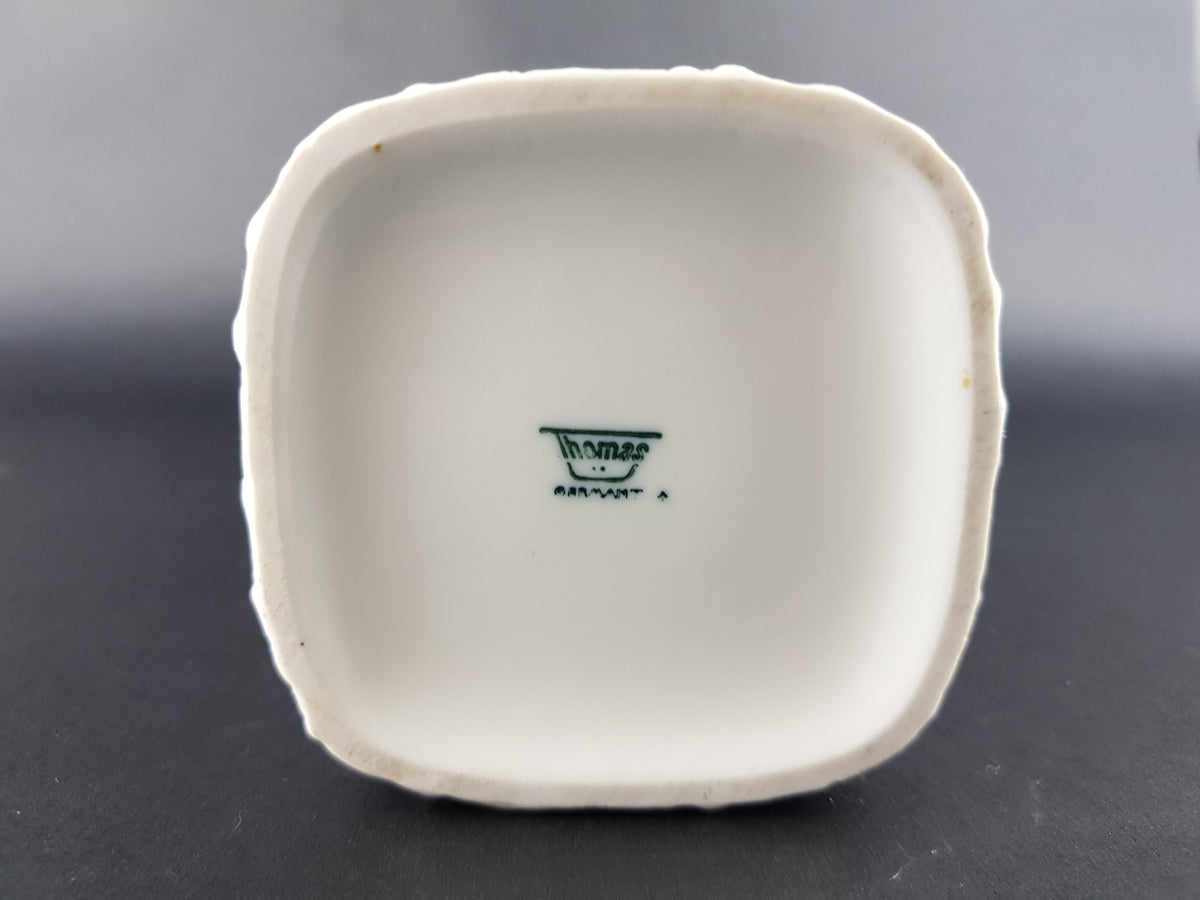 Vintage THOMAS PORZELLAN Rectangular Biscuit Porcelain Vase West Germany 1970s