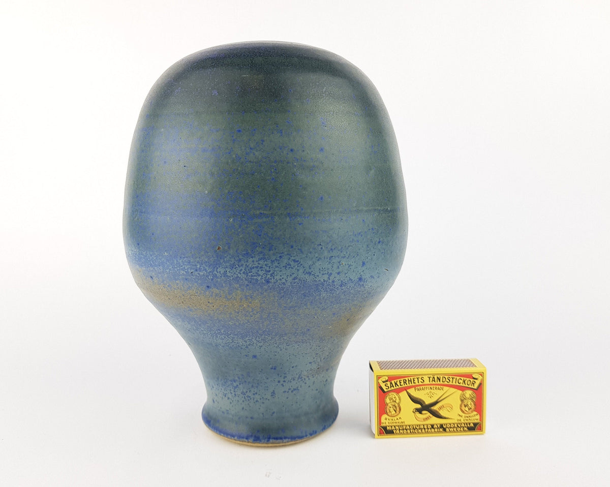 Vintage ERNST P. DEGEN Blue and Purple Stylish Studio Art Vase Mid Century Design
