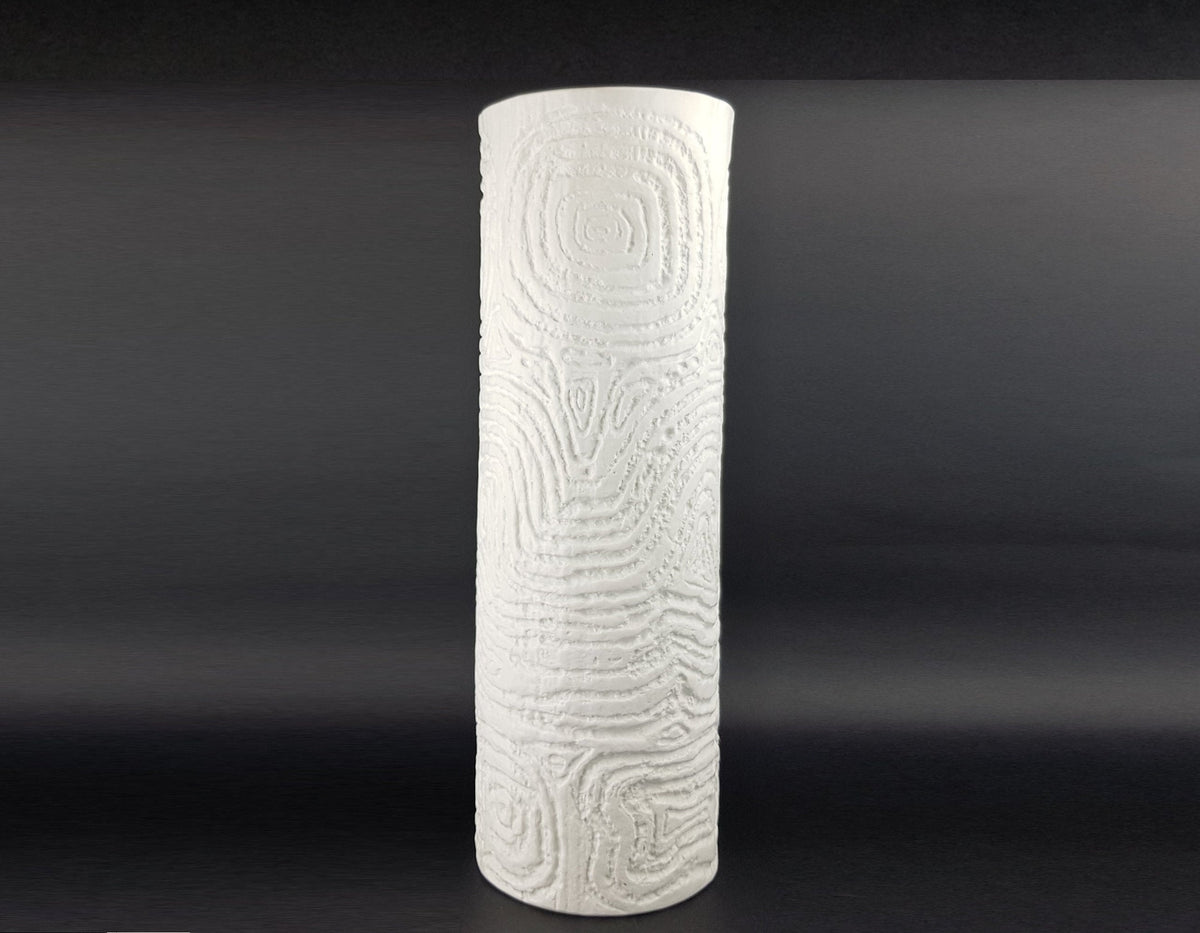XXL Vintage ROSENTHAL PORZELLAN White Biscuit Porcelain Floor Vase 3002 with Relief Decor West Germany