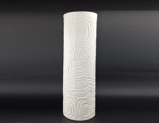 XXL Vintage ROSENTHAL PORZELLAN White Biscuit Porcelain Floor Vase 3002 with Relief Decor West Germany