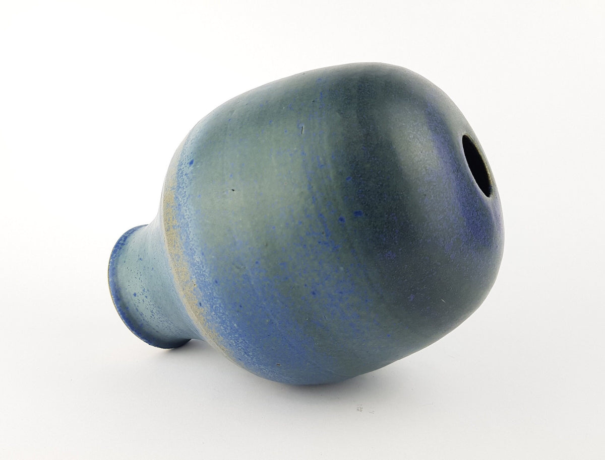 Vintage ERNST P. DEGEN Blue and Purple Stylish Studio Art Vase Mid Century Design