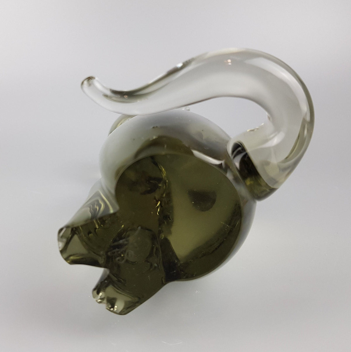 Vintage Livio Seguso Signed Glass Cat Sculpture for Gral Glas Germany 1970s Murano Style Art Glass