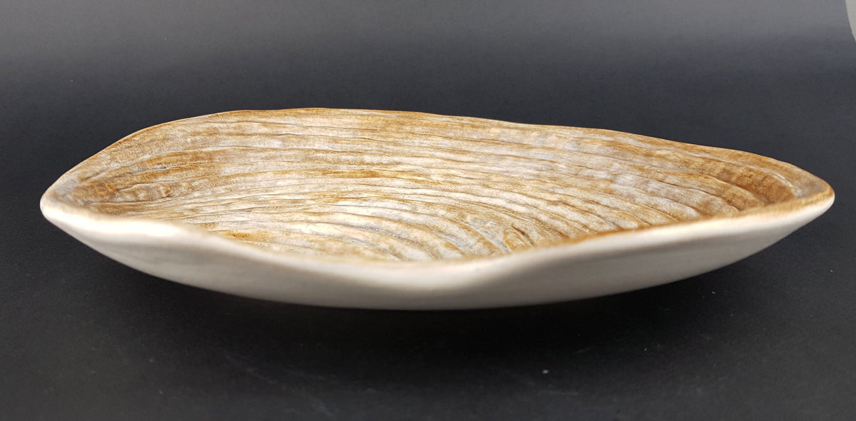 Vintage DOMINIQUE GUILLOT Hand Painted Shell Plate from Vallauris France 1960s