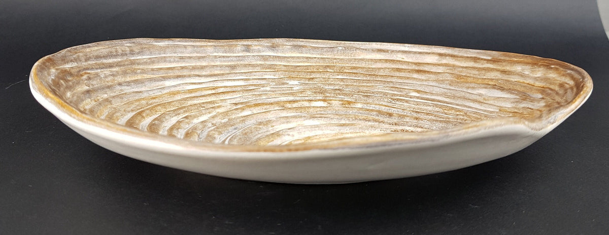 Vintage DOMINIQUE GUILLOT Hand Painted Shell Plate from Vallauris France 1960s