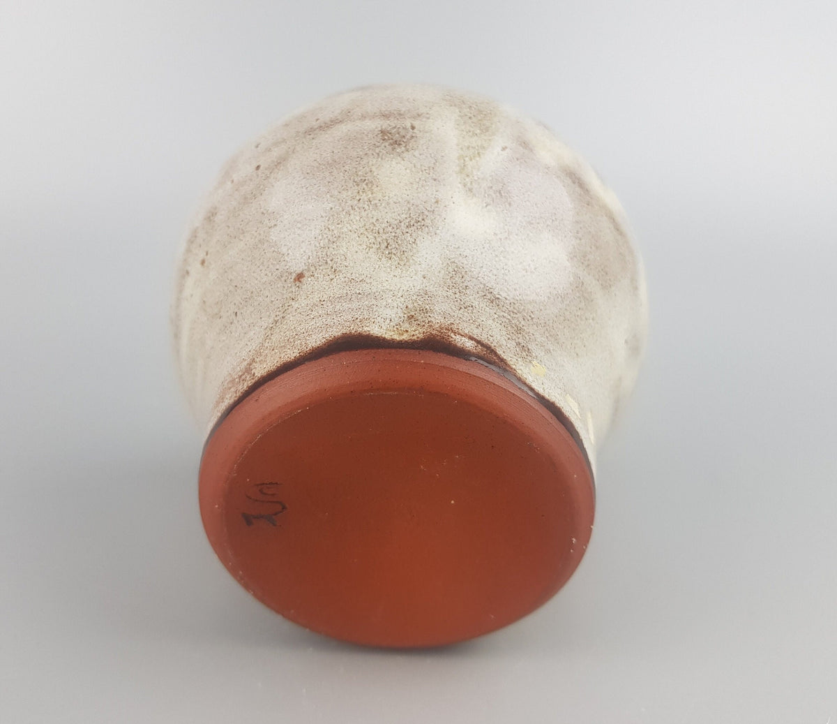 Vintage STUDIO ART POTTERY Beige and Brown Vase by Werkstatt Christine und Rainer Serocka from West Germany