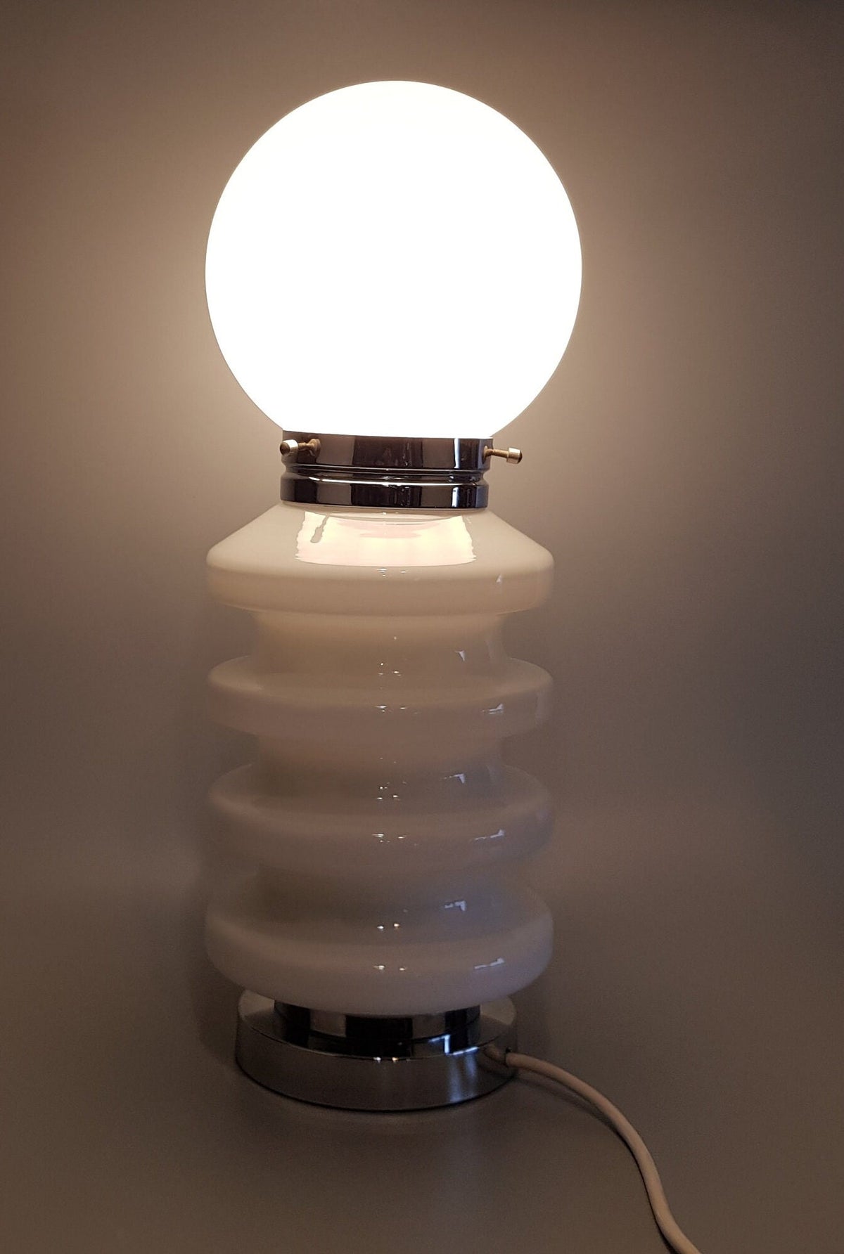 Vintage CARLO NASON for A.V. MAZZEGGA Stylish Space Age Table Lamp from Italy 1960s