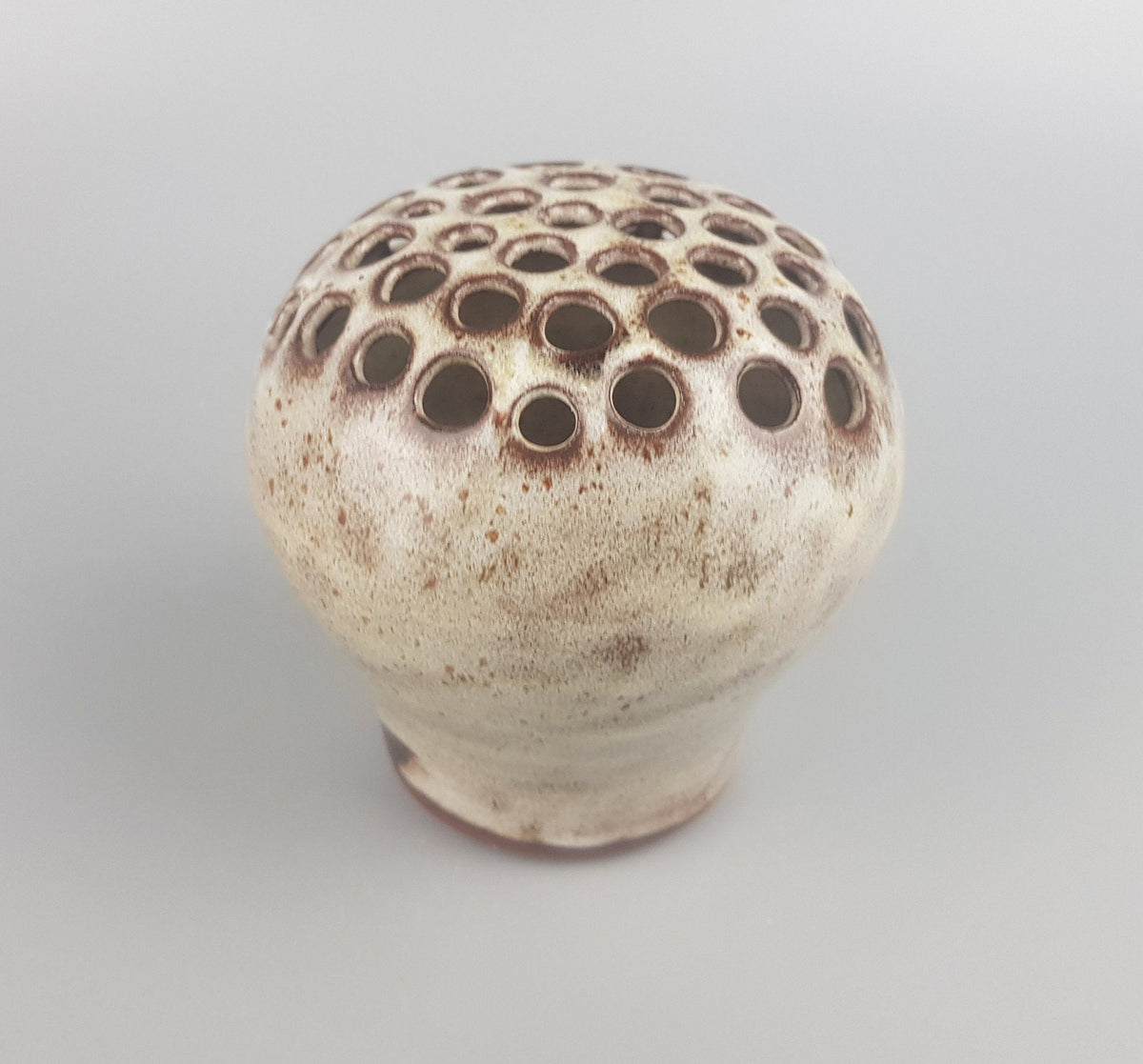 Vintage STUDIO ART POTTERY Beige and Brown Vase by Werkstatt Christine und Rainer Serocka from West Germany