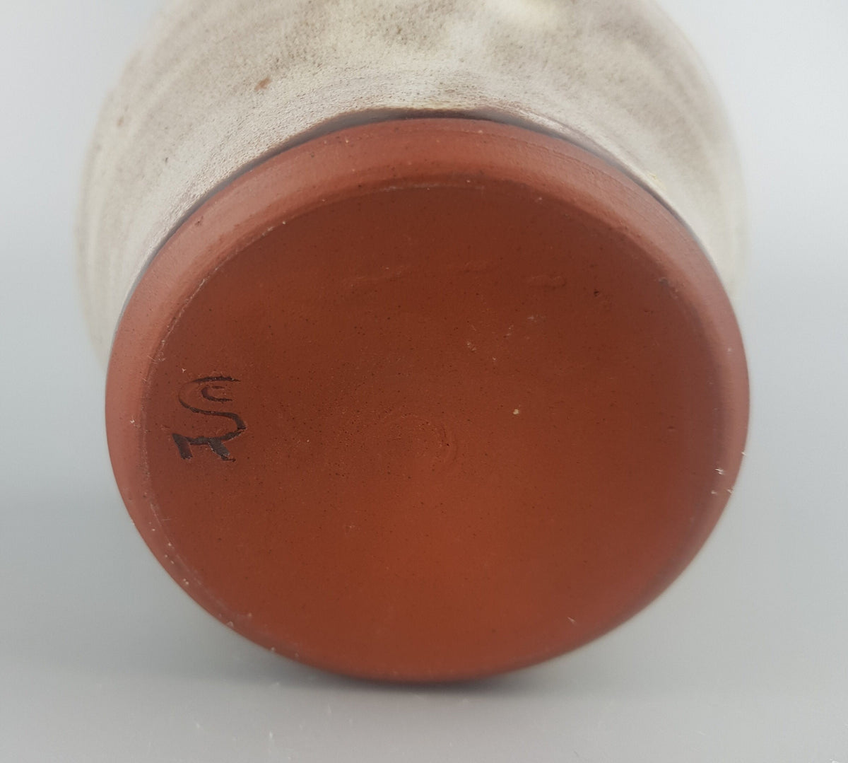 Vintage STUDIO ART POTTERY Beige and Brown Vase by Werkstatt Christine und Rainer Serocka from West Germany