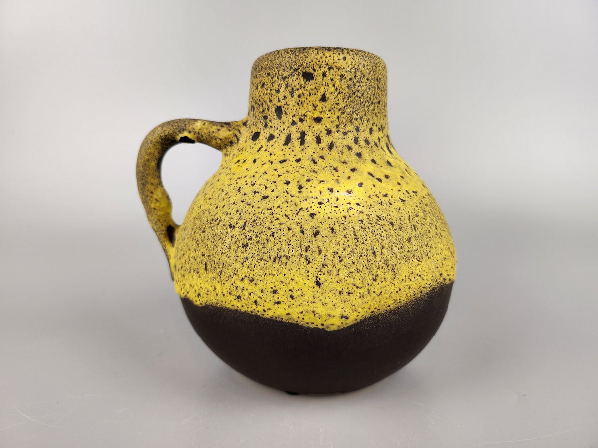 Vintage SILBERDISTEL KERAMIK Brown with Yellow Fat Lava Vase 336 15 West German Pottery 1970s