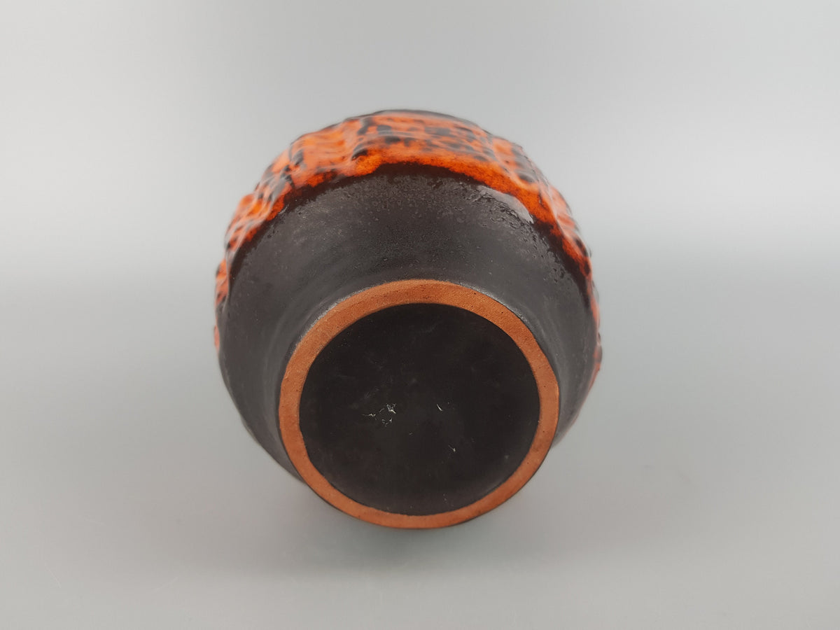 Vintage CARSTENS KERAMIK Brown and Orange Vase 217/15 West German Pottery 1970s