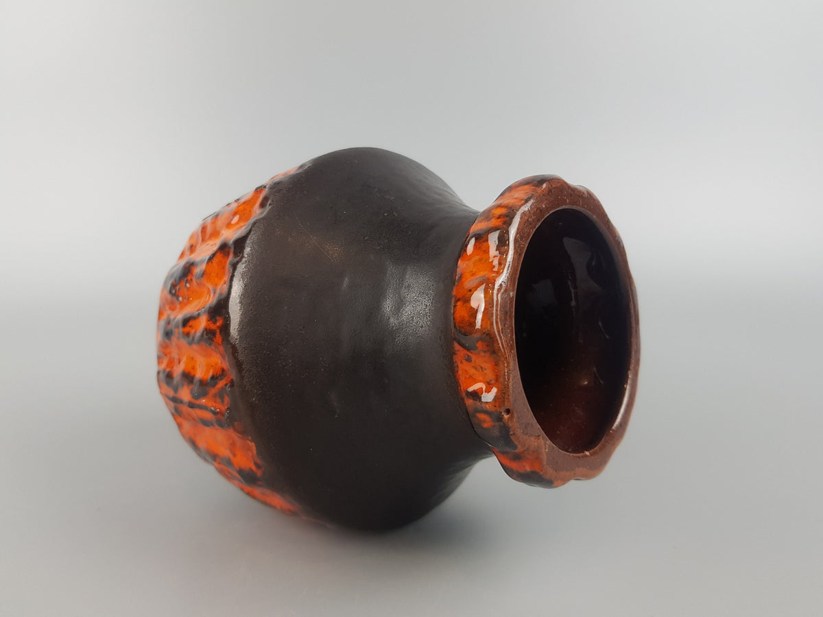 Vintage CARSTENS KERAMIK Brown and Orange Vase 217/15 West German Pottery 1970s
