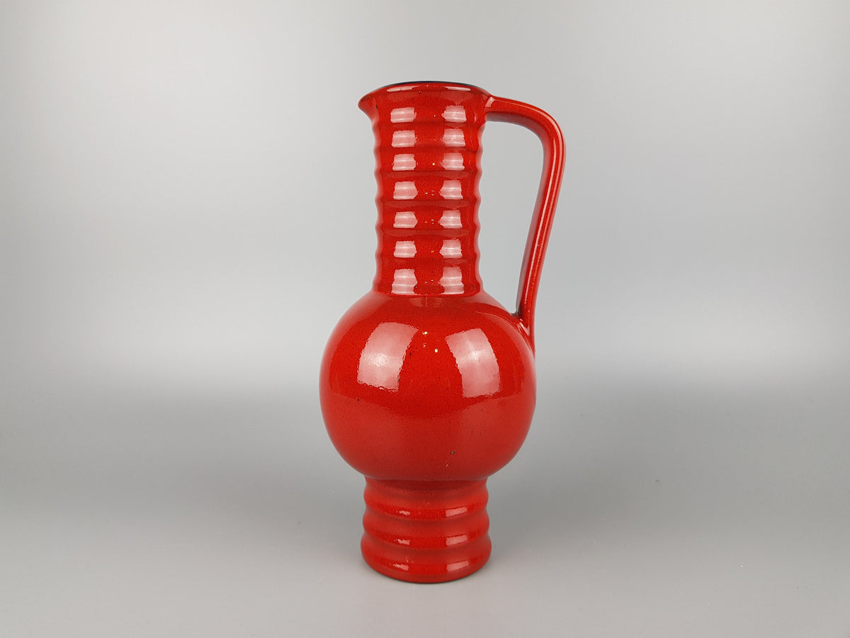 Vintage MAREI KERAMIK Red Jug Vase 7304 West German Pottery 1970s