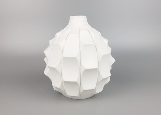 Vintage HUTSCHENREUTHER PORCELAIN Op Art ARTICHOKE Vase by Fuchs 1960-70s