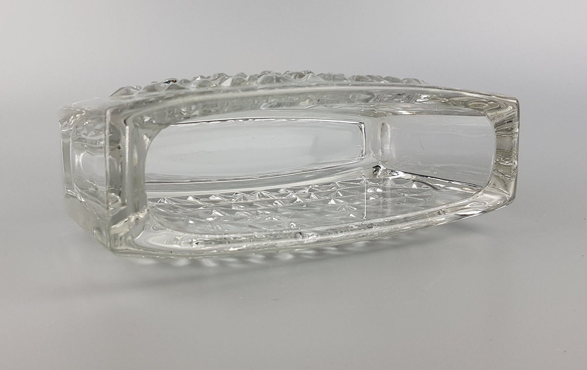 Vintage RUDOLFOVA GLASS Works Czech SKLO Vase Jardiniere with Hobnail Pattern by Rudolf Jurnikl from Czech Slovakia 1966s