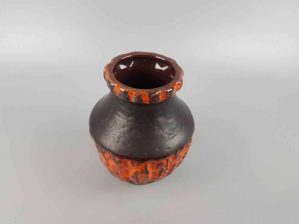 Vintage CARSTENS KERAMIK Brown and Orange Vase 217/15 West German Pottery 1970s