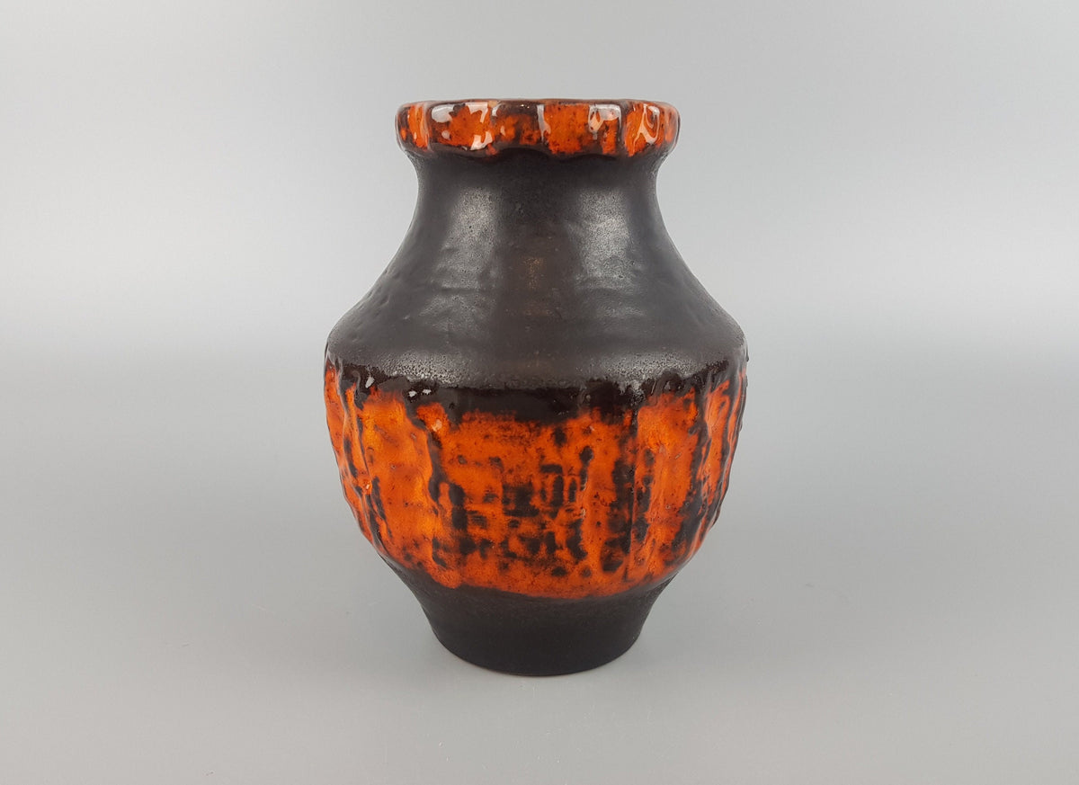 Vintage CARSTENS KERAMIK Brown and Orange Vase 217/15 West German Pottery 1970s
