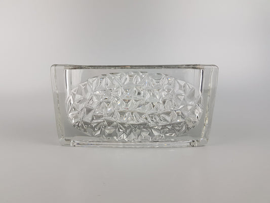 Vintage RUDOLFOVA GLASS Works Czech SKLO Vase Jardiniere with Hobnail Pattern by Rudolf Jurnikl from Czech Slovakia 1966s