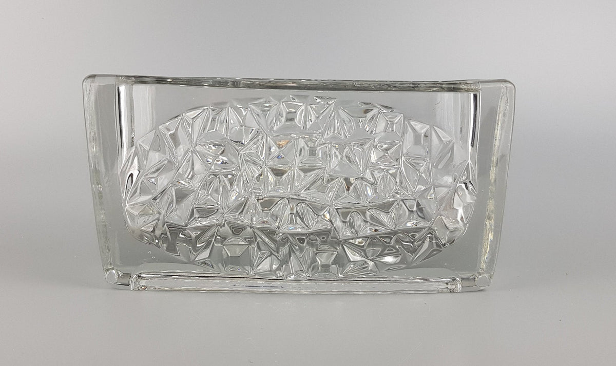 Vintage RUDOLFOVA GLASS Works Czech SKLO Vase Jardiniere with Hobnail Pattern by Rudolf Jurnikl from Czech Slovakia 1966s