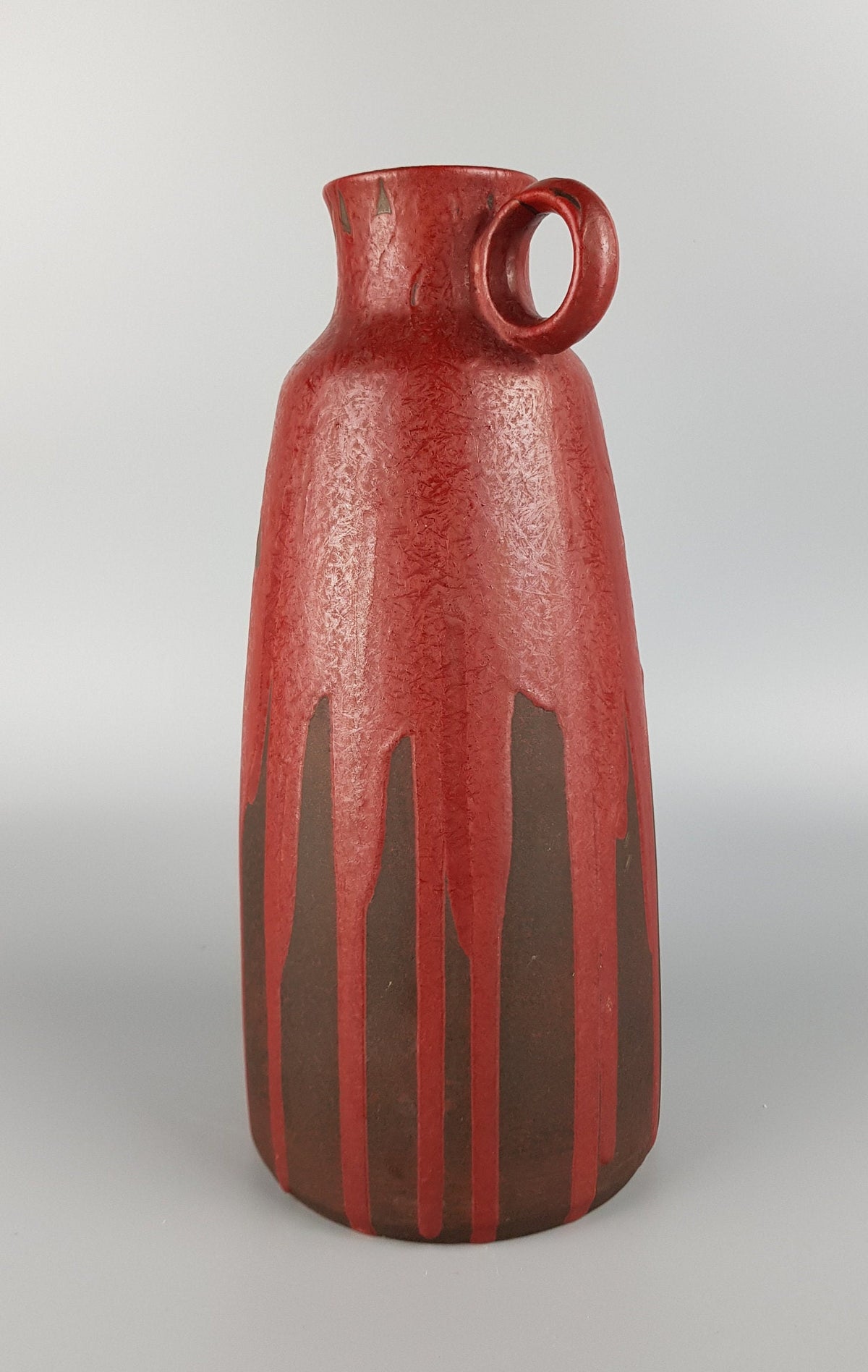 Vintage CERAMANO Handled Vase with STROMBOLI decor 228 West German Pottery 1959s