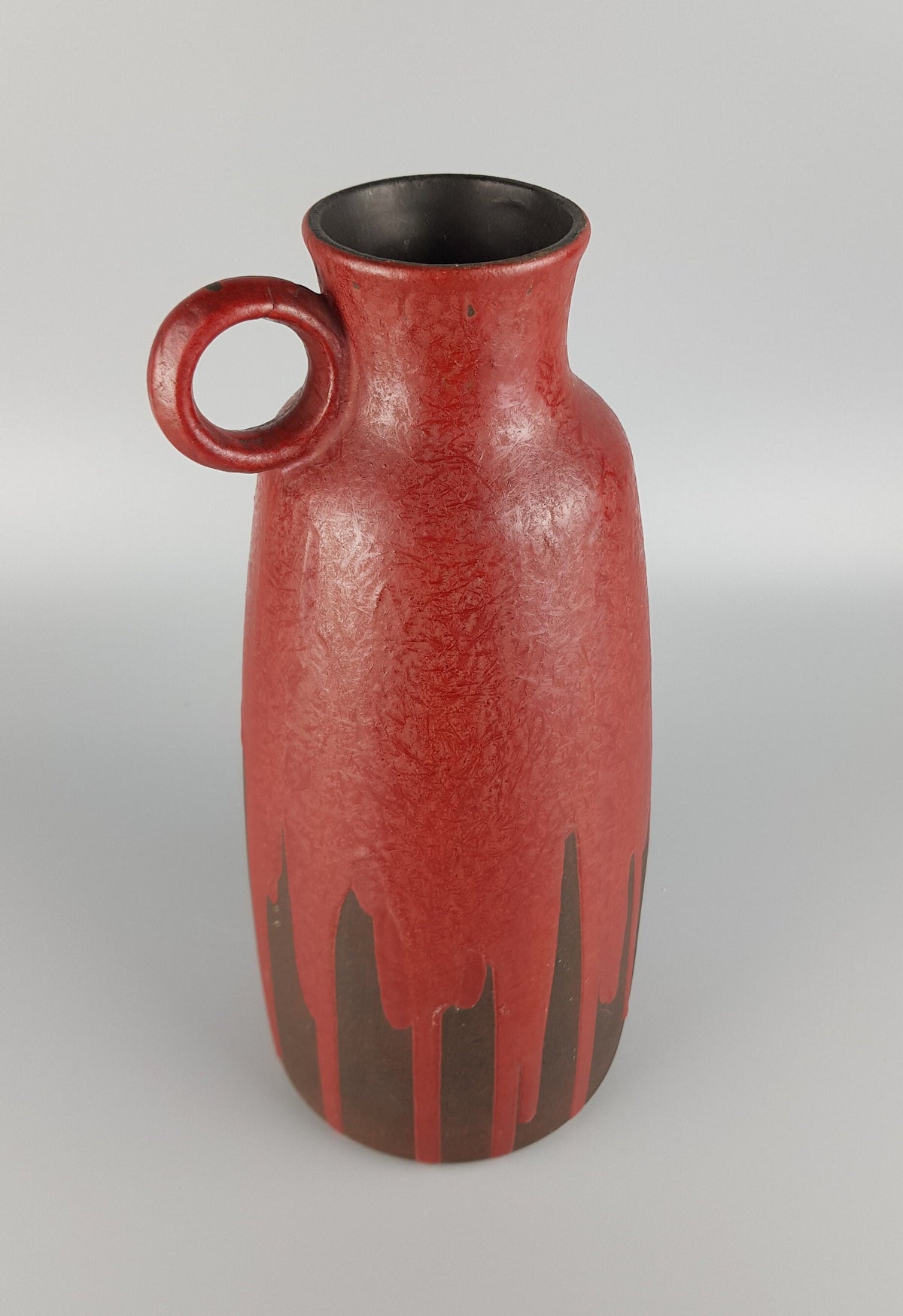 Vintage CERAMANO Handled Vase with STROMBOLI decor 228 West German Pottery 1959s