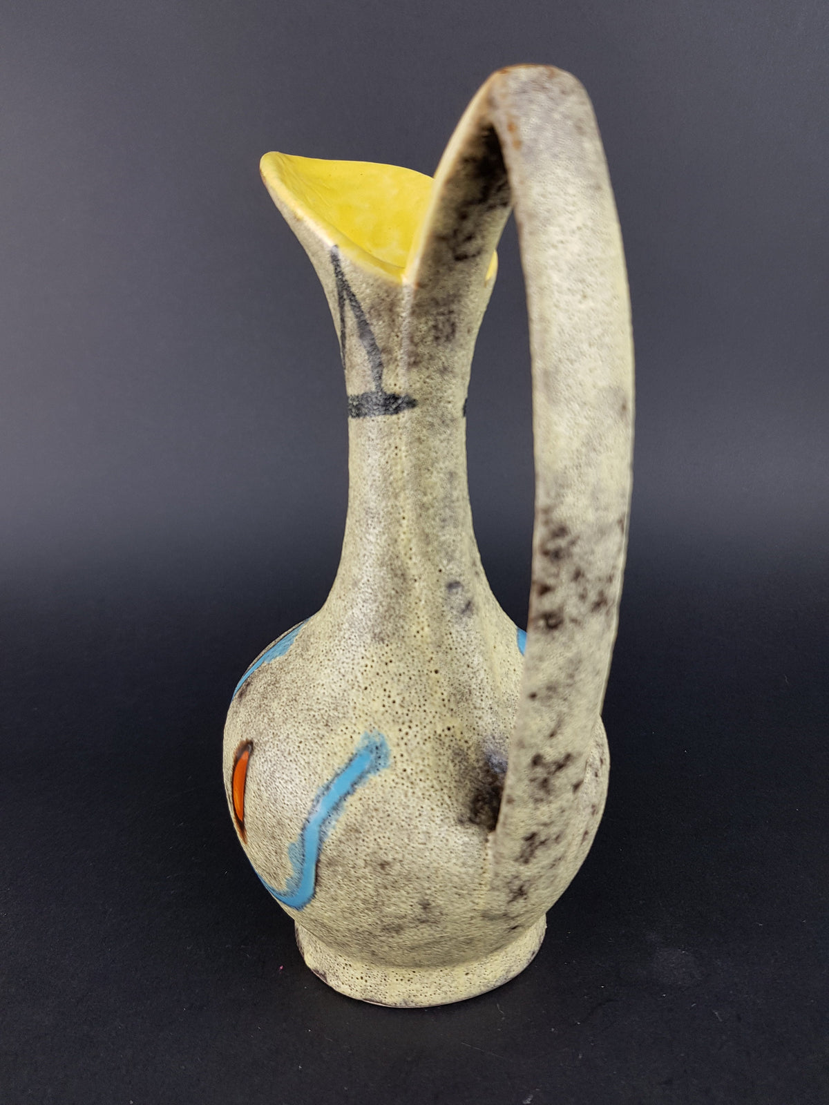 Vintage SCHEURICH KERAMIK Yellow Vase with Martina Decor 267-18 – Heinz Siery – West German Pottery – 1950s–1960s