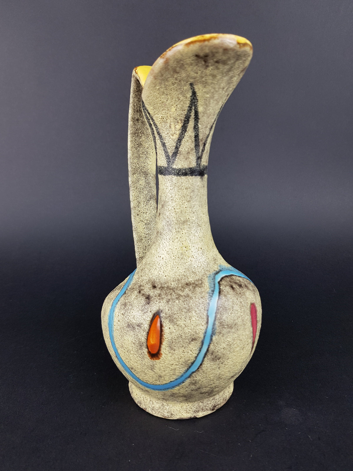 Vintage SCHEURICH KERAMIK Yellow Vase with Martina Decor 267-18 – Heinz Siery – West German Pottery – 1950s–1960s