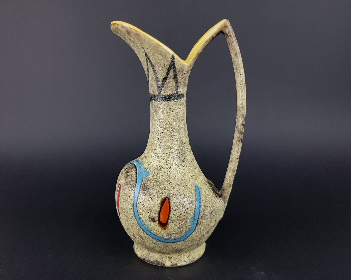 Vintage SCHEURICH KERAMIK Yellow Vase with Martina Decor 267-18 – Heinz Siery – West German Pottery – 1950s–1960s