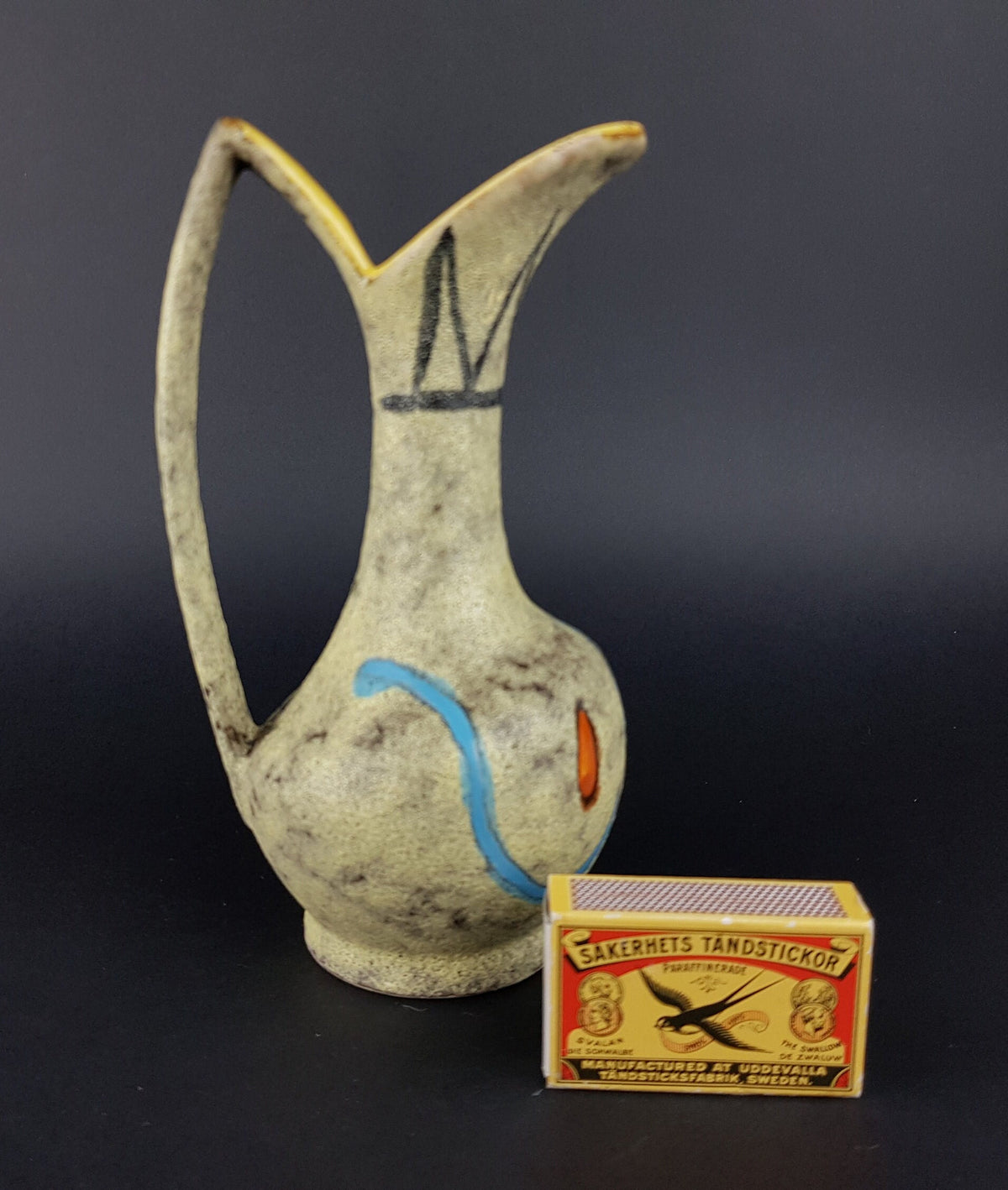 Vintage SCHEURICH KERAMIK Yellow Vase with Martina Decor 267-18 – Heinz Siery – West German Pottery – 1950s–1960s