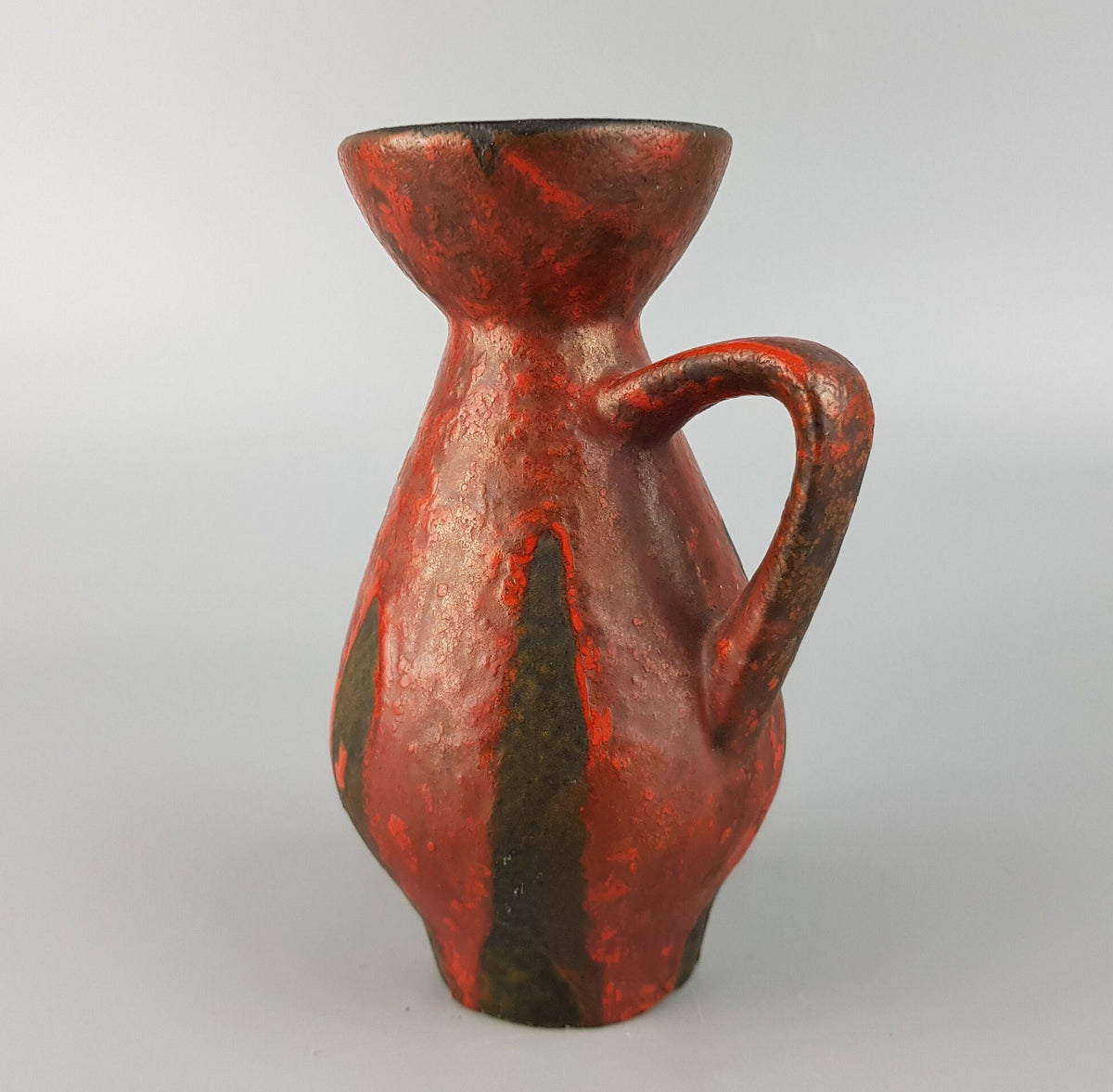 Vintage CERAMANO Handled Vase with STROMBOLI decor 211 West German Pottery 1959s