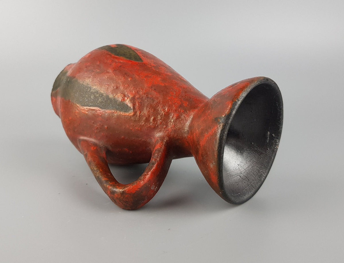 Vintage CERAMANO Handled Vase with STROMBOLI decor 211 West German Pottery 1959s