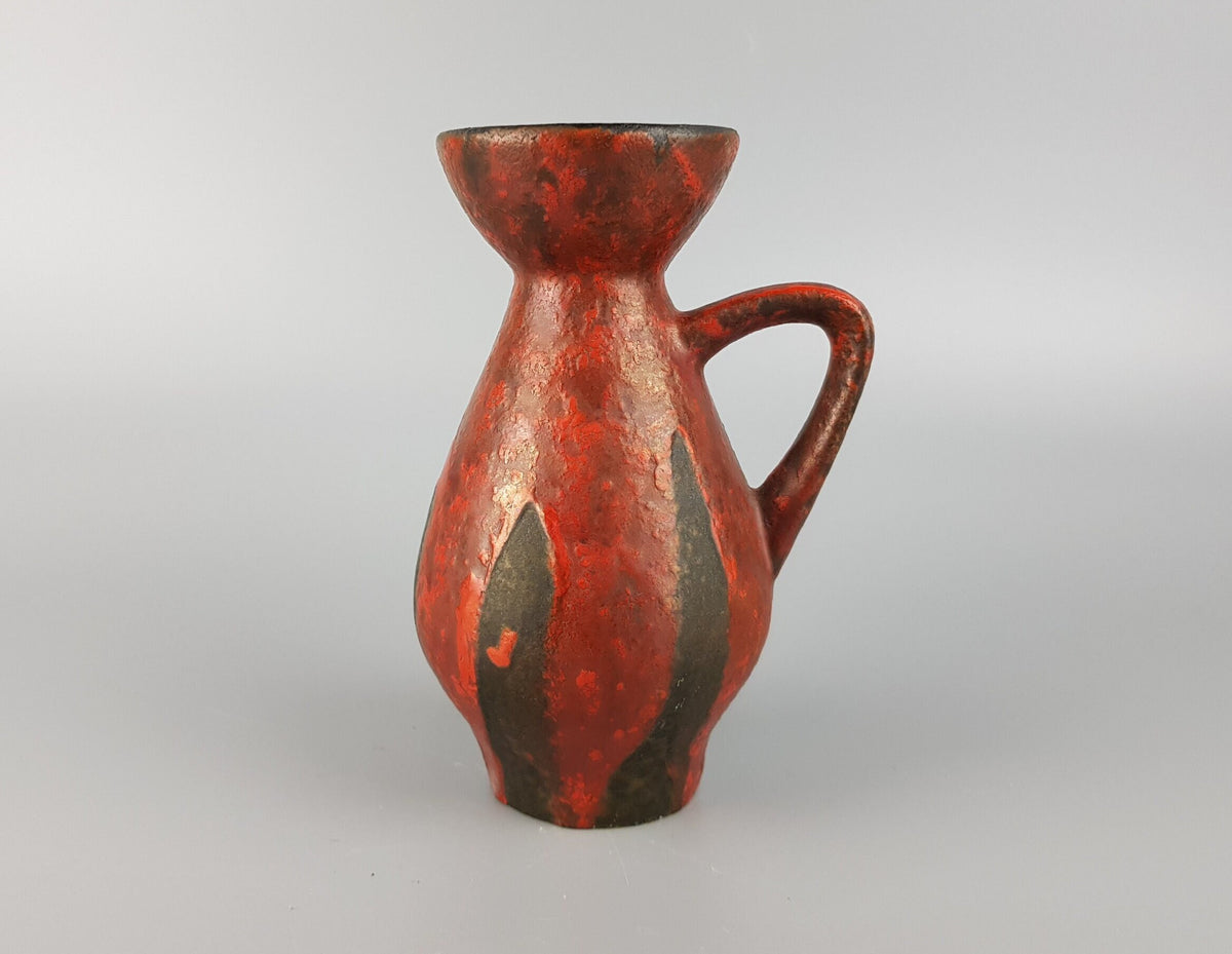 Vintage CERAMANO Handled Vase with STROMBOLI decor 211 West German Pottery 1959s