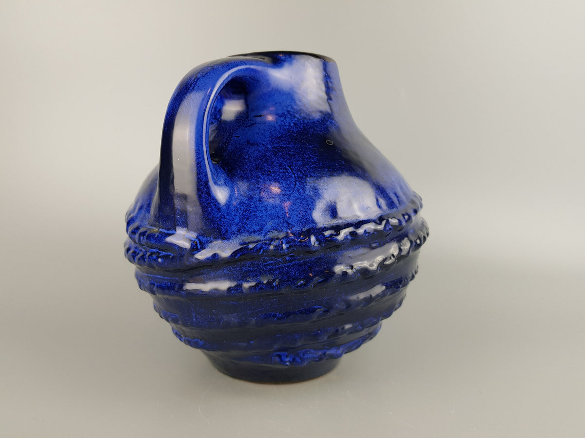 Vintage CARSTENS TÖNNIESHOF Handled Blue Vase 3002 20 West German Pottery