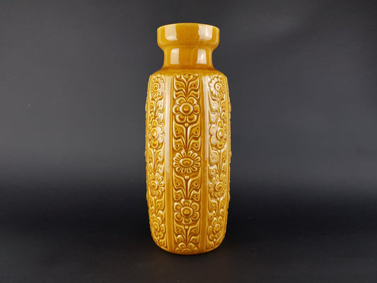 Vintage SCHEURICH KERAMIK Yellow Vase with NIZZA decor 280 30 West German Pottery 1970s