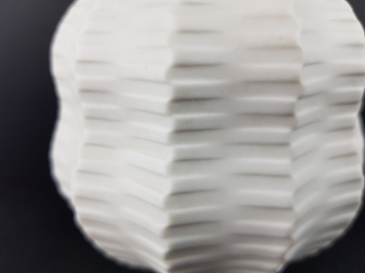 Vintage Geometric HUTSCHENREUTHER Op Art Biscuit Porcelain Vase by H. Fuchs, 1960s