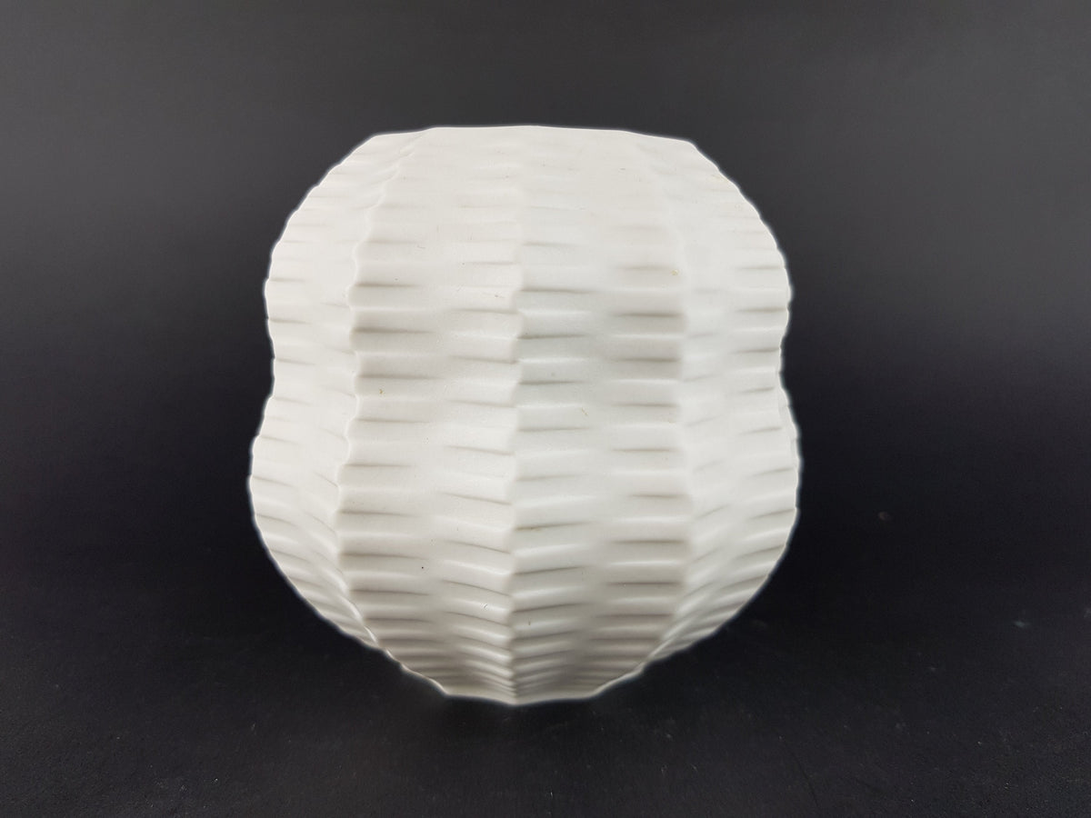 Vintage Geometric HUTSCHENREUTHER Op Art Biscuit Porcelain Vase by H. Fuchs, 1960s