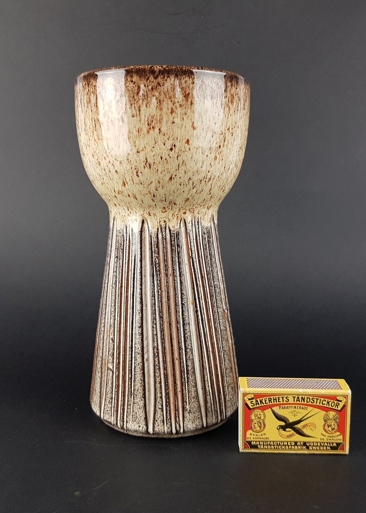 Vintage Studio Art Pottery Vase by WALTER FREIGANG, Hohenleipisch, East Germany, DDR