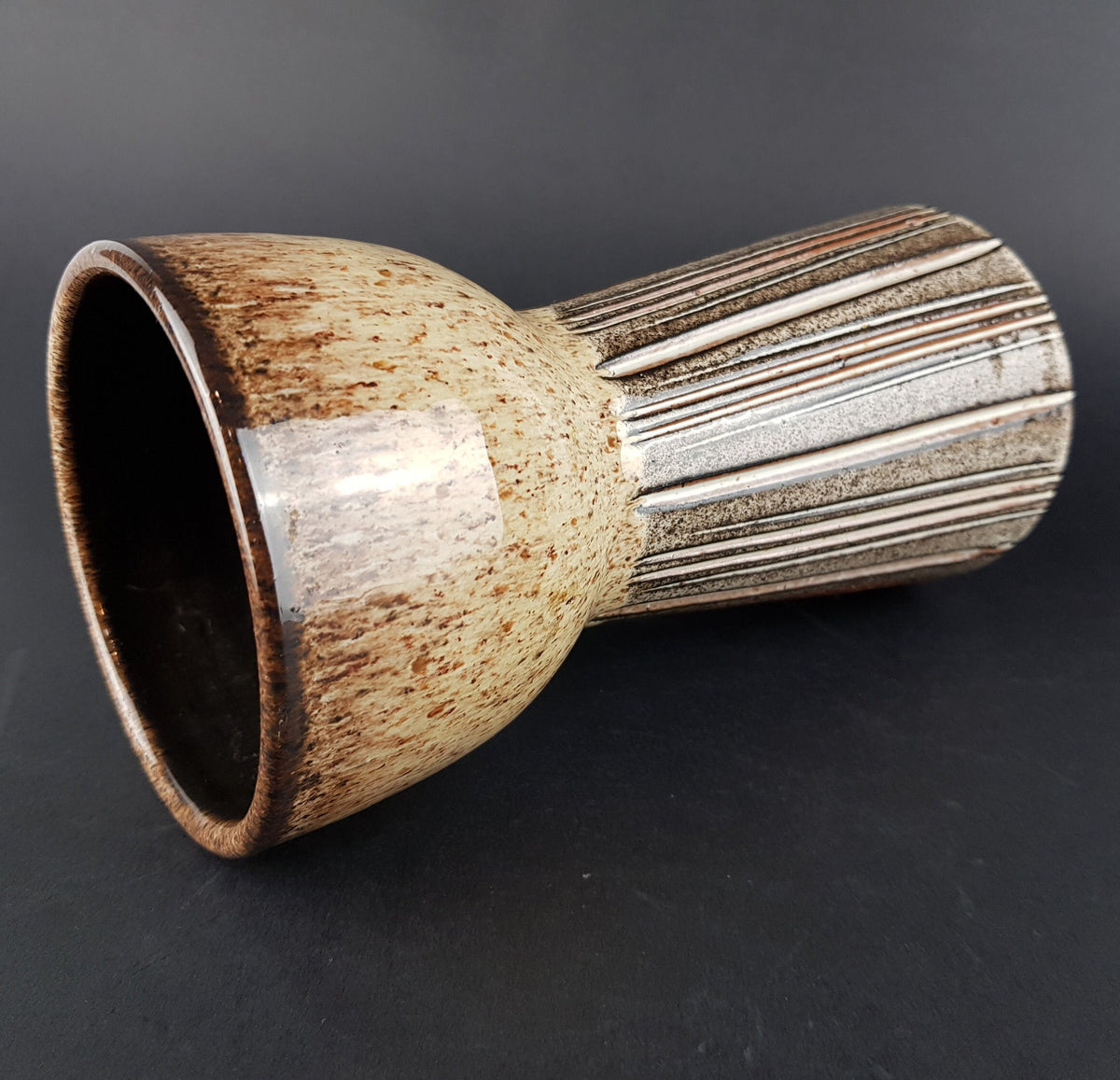 Vintage Studio Art Pottery Vase by WALTER FREIGANG, Hohenleipisch, East Germany, DDR
