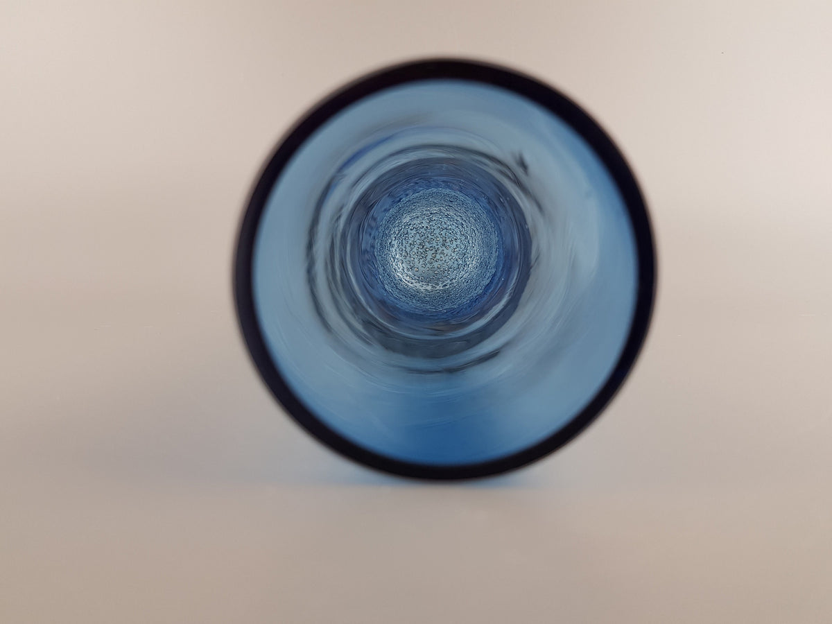 Vintage GRAL GLASWERKE DURNAU Blue Vase with Bulbs West Germany 1960s