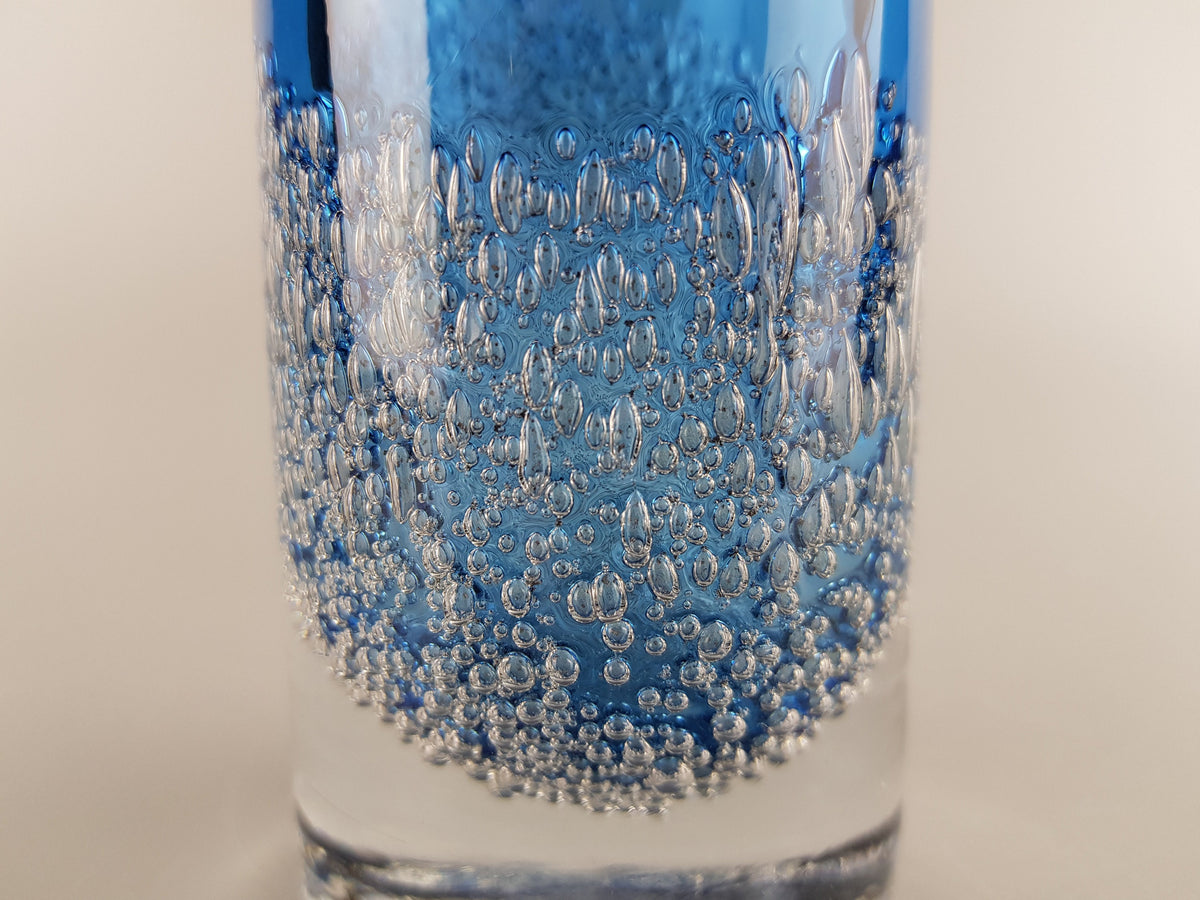 Vintage GRAL GLASWERKE DURNAU Blue Vase with Bulbs West Germany 1960s