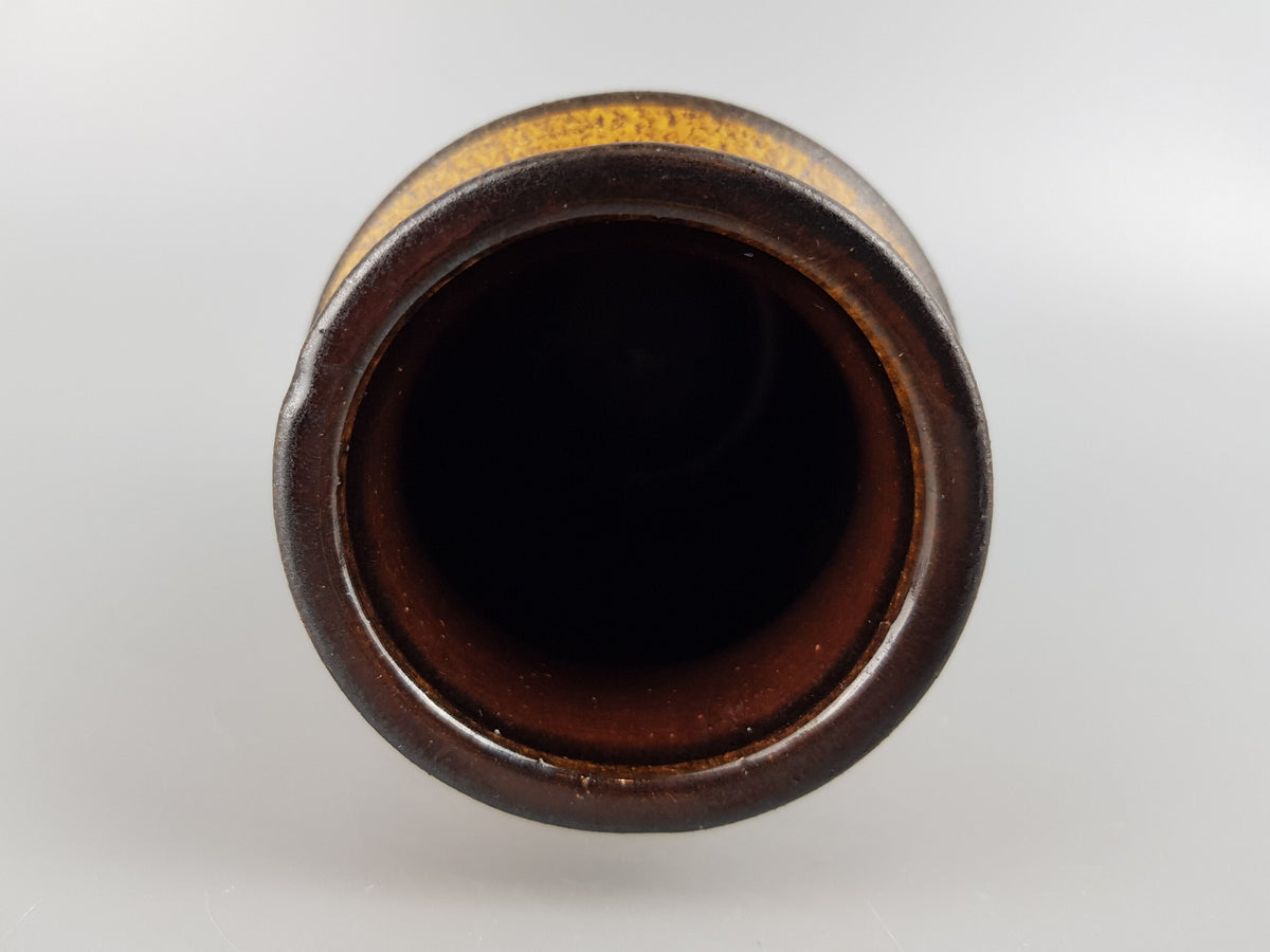 Vintage SCHEURICH KERAMIK Brown Caramel Inka Decor Vase 268-15 West German Pottery 1970s
