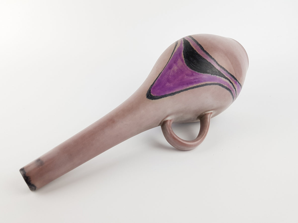Vintage RUSCHA KERAMIK Pink Purple Handled Vase by Kurt Tschörner 339 West German Pottery 1970s