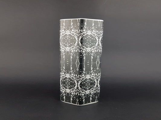 Vintage ESCHENBACH PORZELLAN Black and White Porcelain Vase from Bavaria Germany 1960s