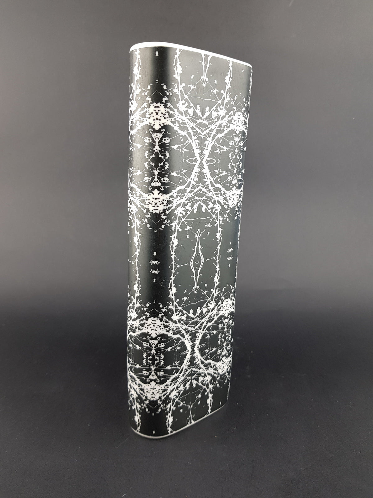 Vintage ESCHENBACH PORZELLAN Black and White Porcelain Vase from Bavaria Germany 1960s